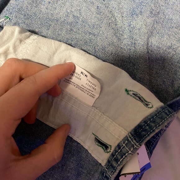 Vintage 90s Tommy Hilfiger Embroidered Logo Overalls Denim Jeans Medium - Picture 2 of 12